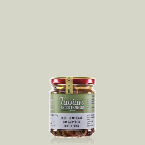 Filetti di Acciughe con capperi in olio di oliva